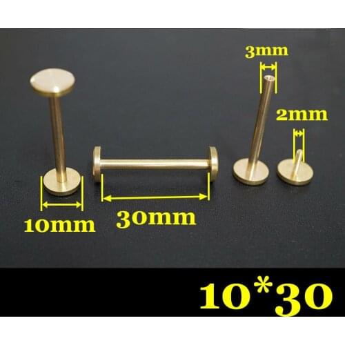 50pc Q14-10x30 Solid Brass belt screw Chicago Screw Leathercraft
