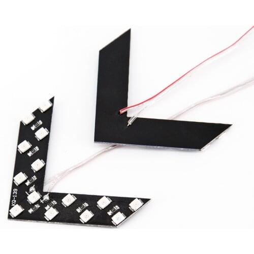 14 SMD Panel Rear View Mirror Warning Car Arrow Light Indicator DC12V 5.5*4cm Brake Truck Motorcycle Turn 2pcs