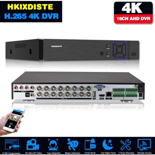 16CH 4K H.265 Ultra HD 8MP 6 in 1 AHD DVR Recorder AI Face Detection Video Surveillance Security AHD TVI CVI IP Camera Onvif