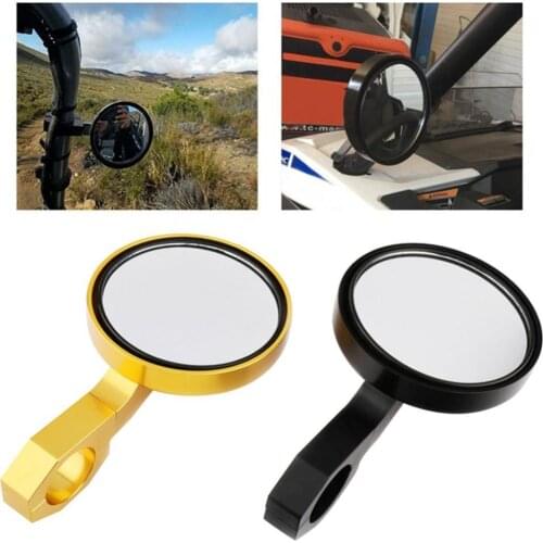 2Pcs 1.75 Inch Wideview Angle All-terrain Vehicle UTV Round CNC Rearview Mirrors