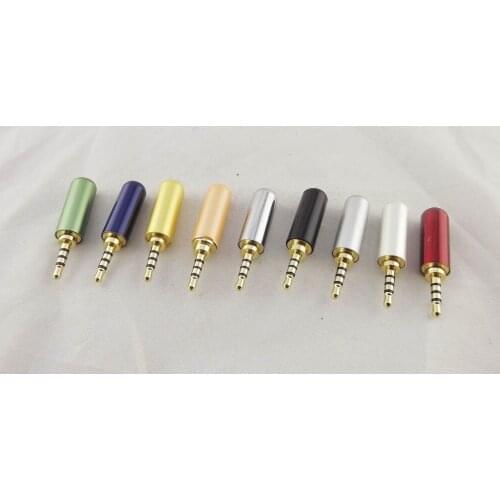 2pcs Gold 2.5mm Male 4Pole Stereo Repair Headphone Metal Audio Earphone Connector