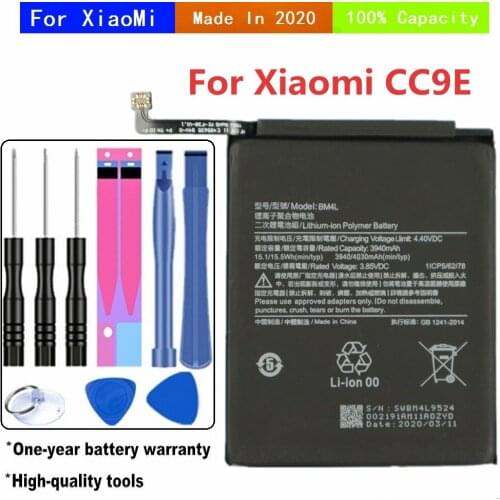 2020 Mobile Phone Battery For MIUI xiaomi CC9E BM4L 3.85V 4030mAh Replacement Rechargeable Batterie With Tools