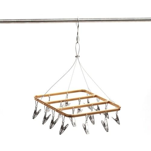 Aluminum Alloy 16 22 28 Clips Clothes Drying Rack Hanger for Bra Socks Underwear Cloths Hanger Rack Multi-functional