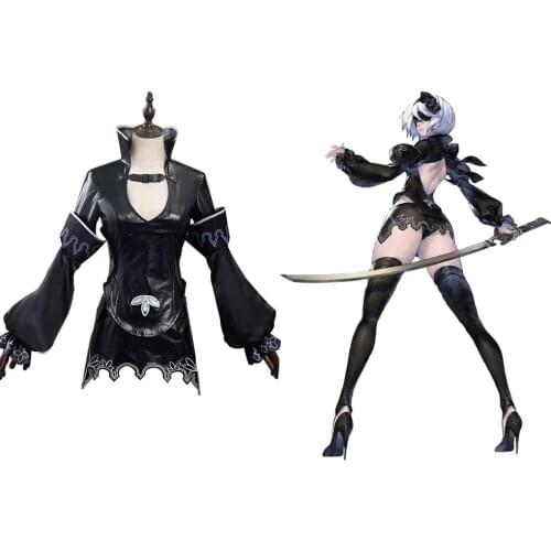 Anime Game NieR Automata YoRHa 2B No2 Type B Jacket Outfit Assassinator Dress Cosplay Costume Women Halloween Free Shipping 2021