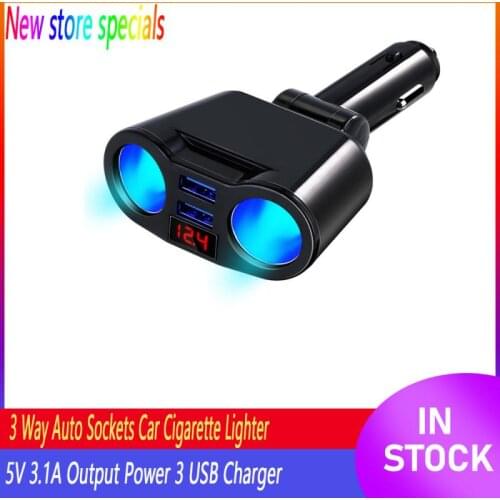 5V 3.1A Dual USB Charger 2 Way Car Cigarette Lighter Socket Splitter Adapter for Xiaomi Samsung For iPhone 11 Pro 7 8 Plus