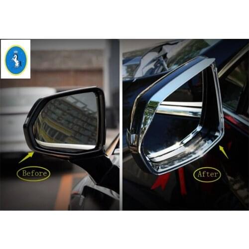 Yimaautotrims Auto Accessory Rearview Mirror Rain Eyebrow Deflector Blades Cover Trim 2 Pcs ABS Fit For Cadillac XT4 2019 2020