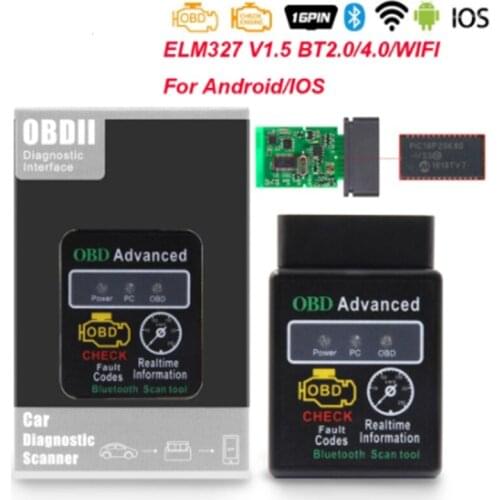 ELM 327 V1.5 PIC18F25K80 OBD2 WIFI Bluetooth Scanner OBD OBD2 Car Auto Diagnostic Tool Elm327 V1.5 odb2 Scaner for Android/IOS