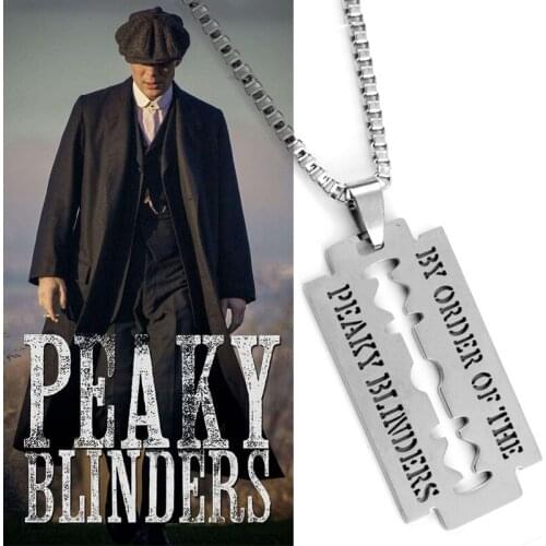 Razor Blade Necklace Movie Jewelry Peaky Blinders blade Pendants&Necklaces Stainless Steel Necklace for Women Men Gift