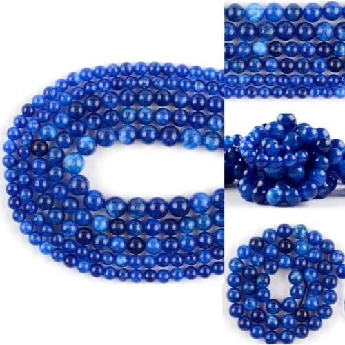 Natural Stone Beads Kyanite Blue Jades Round Loose Beads For Jewelry Making Diy Bracelet Necklace Charm Accessories 6 8 10mm 15