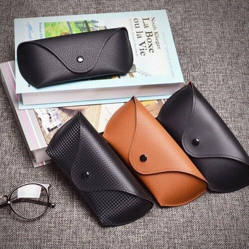 PU Leather Glasses Case For Womens Soft Bag Folding Storage Eyeglass Case Men Sunglasses Reading Glasses Box Eyewear Bag
