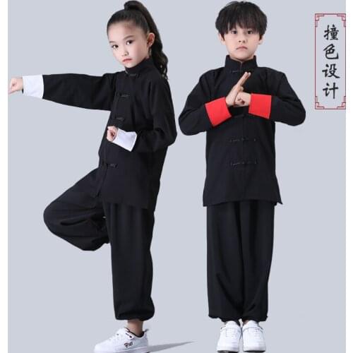 Childrens martial arts clothing training Tai Chi kids kungfu training clothes Chinese style performance costumes boys girls