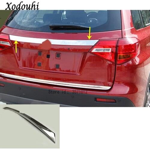 For Suzuki Vitara 2016 2017 2018 2019 Car Body ABS Chrome Rear License Plate Door Bottom Tailgate Frame Plate Trim Lamp Parts