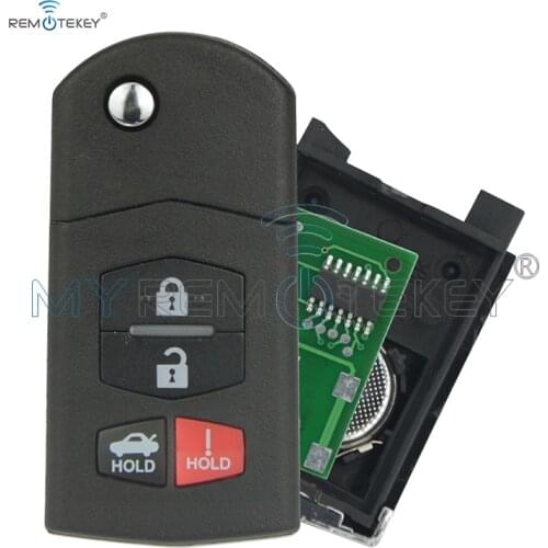 Remtekey BGBX1T478SKE12501 Flip key 4 button 315Mhz 4D63 chip Remote Key Fob for Mazda 3 6 MX-5 Miata CX-7 CX-9 RX-8