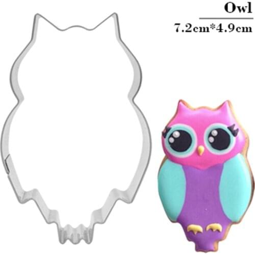 Stainless Steel Owl Cookie Cutter Egg Fruit Cutter Tools Pancake Mould Biscuit Press Stamp Mold Cake Decorating Baking Fondant