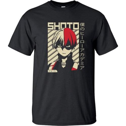 My Hero Academia Japanese Anime Todoroki Shoto T Shirt Cotton Loose Vintage Printed T Shirts Men Cool Retro Short Sleeve Tshirt