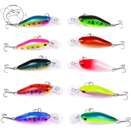 3D Eyes Bionic Bait Fishing Artificial Simulation Crank 7cm/8g ABS Plastic Hard Bait Anti-corrosion Bass 6# With Sharp Hook