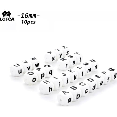 LOFCA Silicone Alphabet Beads 10pcs Silicone letter beads BPA free For Jewelry DIY Teething Necklace Baby Teether Food Grade
