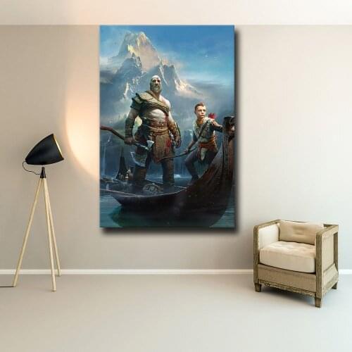 Top Games God of War HD Figure Game Posters and Canvas Printed Painting Art Wall Pictures Home Decor for Living Room Decoration