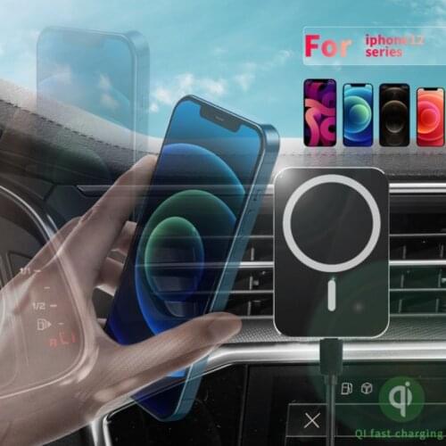 Magnetic Car Wireless Chargers for iphone 12,12 Mini 12 Pro Phone Car Holder Fast Charging Qi Wireless Car Charger Mount Holder