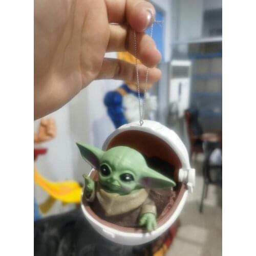 Mandalorian Star War Baby Child YODA in Space sleeping room Figure Toys with Chain