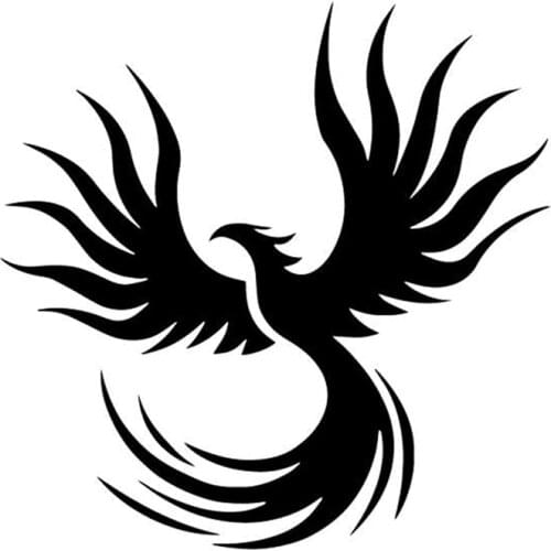 Mythical Phoenix High Quality Fashion Car Decoration Personality Pvc Waterproof Car Window Applique Black/white, 16cm*16cm