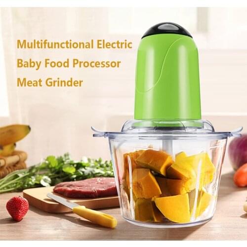2L Electric Powerful Meat Grinder Electric Kitchen Chopper Meat Slicer Shredder Food Chopper Stainless Steel Kitchen Tool
