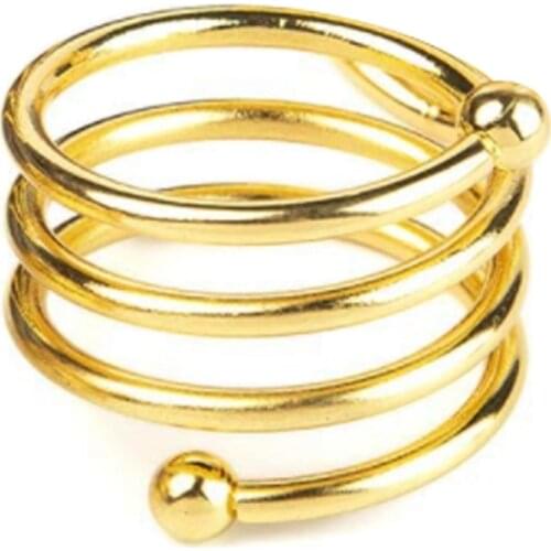 8-Piece Set Of Golden Napkins And Round Napkin Clip For Wedding, Dinner Party, Table Decoration-ABUX