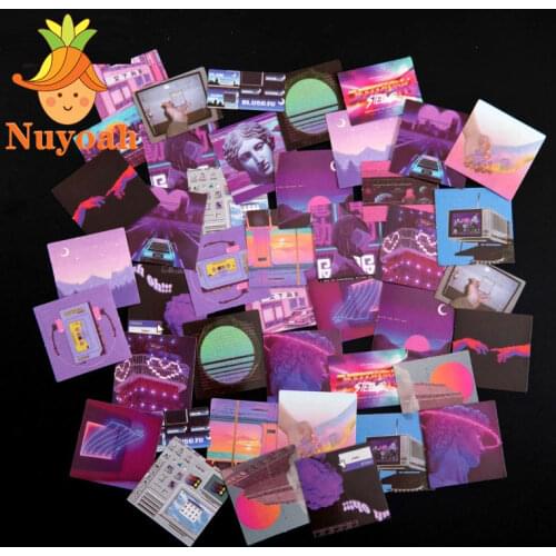 45Pcs/Box Purple Series Stickers Aesthetic Stickers Journal For Decorative Ablum Diary Squared Paper Stickers Child Stationery