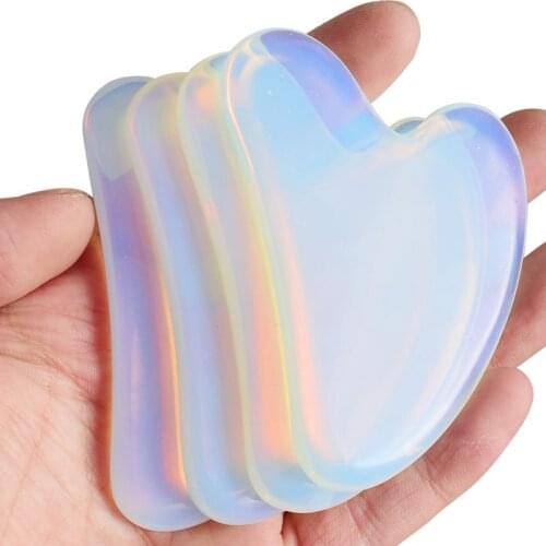 Natural Opal Jade Roller Guasha Scraper For Face Gua Sha Massage Tool Set Facial Roller Massager Guasha Board Jade Massager