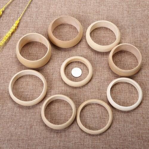 1 Piece Natural Color Unfinished Blank Round Wooden Bangle Bracelet for Women Men DIY Wood Bracelets Jewelry Making Accessories