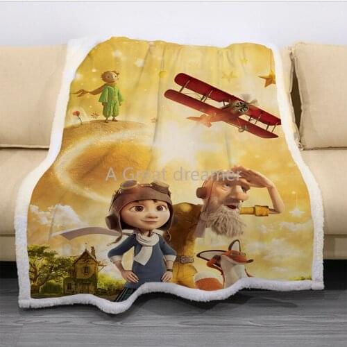 Cute The Little Prince Blanket 3D Print Sherpa Blanket For Beds Kids Girl Flowers Custom Home Textiles Weighted Blanket For Boys