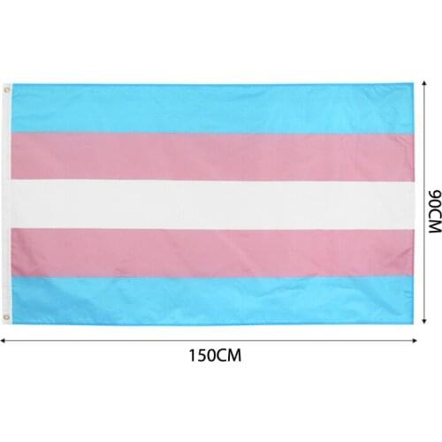 90x150cm Polyester Transgender Pride LGBT Trans Rainbow Flag