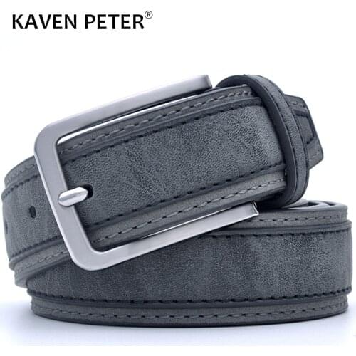 Men Leather Belt For Jeans Luxury Strap Western Designer Male Waist Trouser Belts Fashion Classic Vintage Pin Buckle