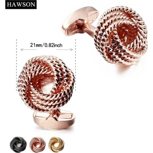 Retailed Golden Cufflinks Mens Round Cufflinks Twist Fasten Metal Cuff link Cuff Men French Shirt