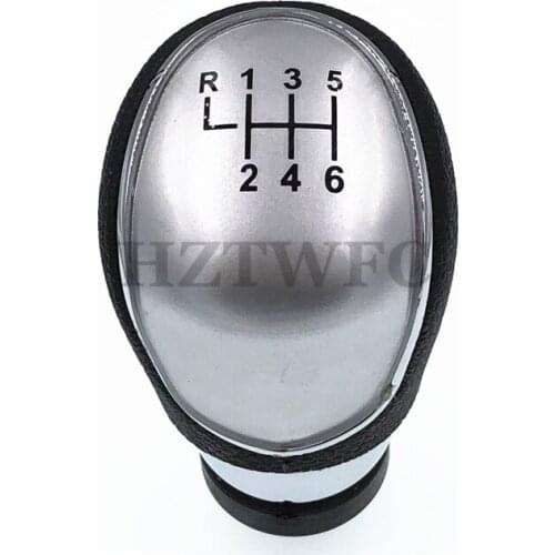 Free Shipping Replacement 6 Speed Silver Gear Shift Knob For Ford Focus MK3 For Fiesta MK7 C-max For Mondeo Mk4 2007-2013