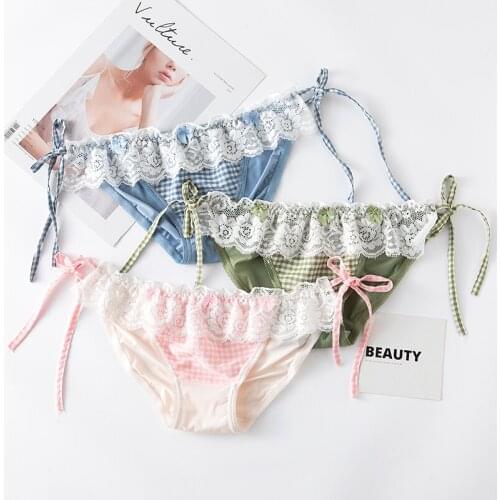 Hot Style Low Waist Attractive Knickers Briefs For Women Cotton Crotch Breathable Soft Intimates Lingerie Cute Bow Girl Panties