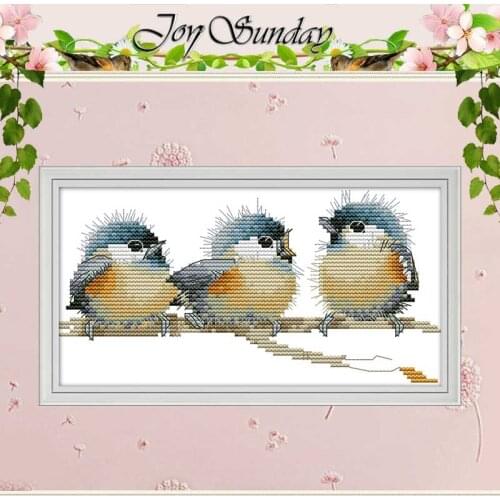 Three Birds Patterns Counted 11CT 14CT Animals Cross Stitch Set DIY Chinese Cross-stitch Kit Embroidery Needlework Home Decor