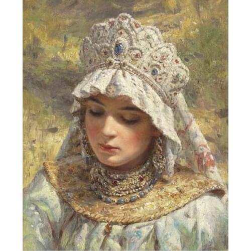 HIGH QUALITY PORTRAIT OIL PAINTING ON CANVAS RUSSIAN BEAUTY 24X36
