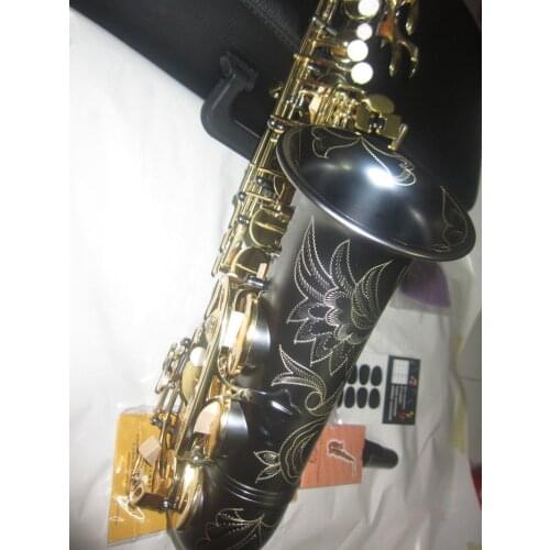High-quality Matt Black Nickel Gold Altosaxophone Musical Instrument Professional Playing Alto Sax Free Shipping Leather Cases
