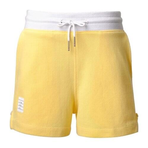 2021 Fashion TB THOM Brand Casual Shorts Lady Women Summer Beach High Waist Short Cotton Yello Womens Clothing Sports Shorts
