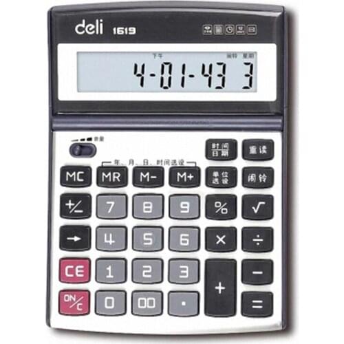 1Piece Deli 1619 Office Commercial Model Classic Practical Voice Calculator 12 Digits Large LCD Screen large Calculator