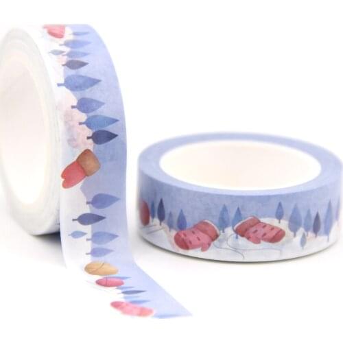 1PC/lot 15MM*10M Solar Term Winter Snows Gloves washi tape Masking Tapes Decorative Stickers DIY Stationery School Supply