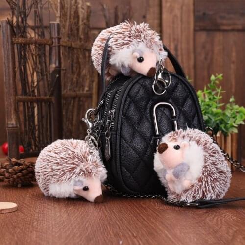 10 pcs/lot Lovely hedgehog Pet Plush Toy Cute hedgehog plush keychain keyring pendant Toy gift