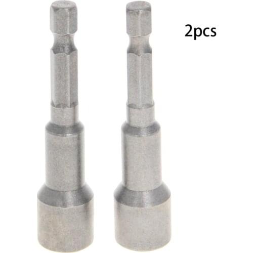 Utoolmart 2pcs 1/4-inch Magnetic Hex Socket 65mm Long 8~17mm Metal Hex Nut Driver Used In Manufacturing Assembly Systems