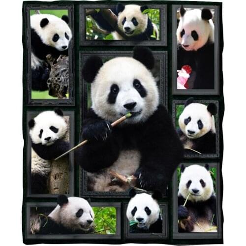 2021 Panda Fleece Blanket 3D full printed Wearable Blanket Adults/kids Fleece Blanket Sherpa Blanket Drop Shippng