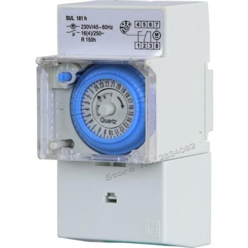 220V timer switch relay time switch mechanical 24 hour din rail SUL 181h Quart Timer