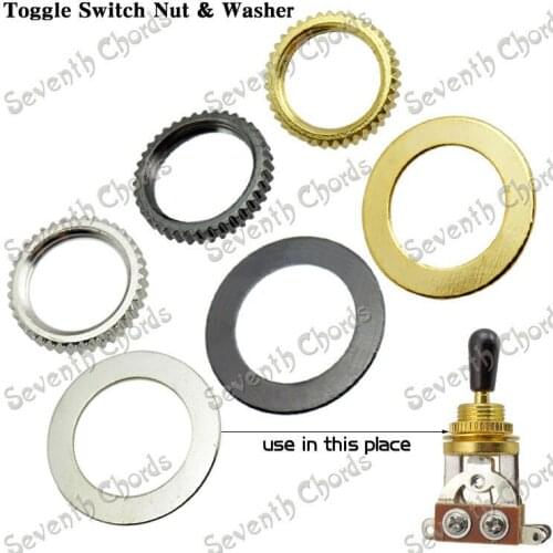 3 Sets M12xP1.0 Toggle Switch Nut Washer Pickup Selector Switch Nut Gasket For Electric Guitar Silver & Black & Gold For Choose