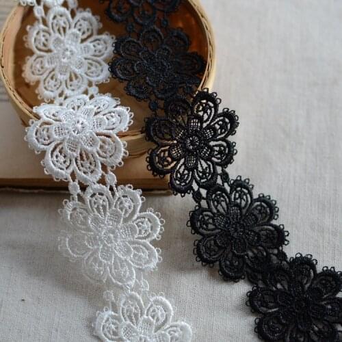 5Y-10Yard/lot Width black 5cm DIY lace Fabric Water soluble lace trim /clothing materials lace sew Accessories