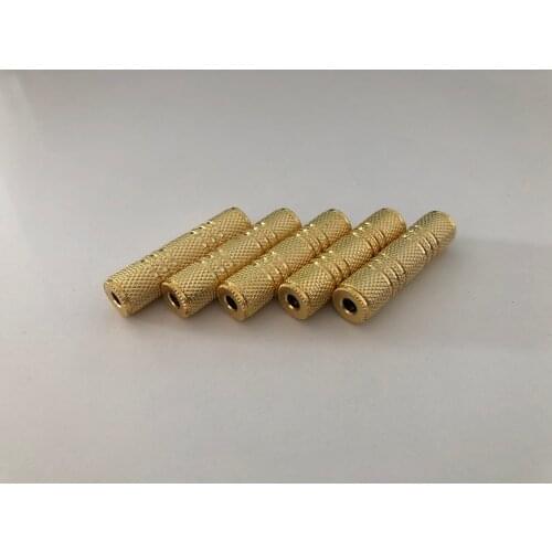 5pcs Coupler 3.5mm TRS Female to Female Stereo Adapter Connector, Gold Plated