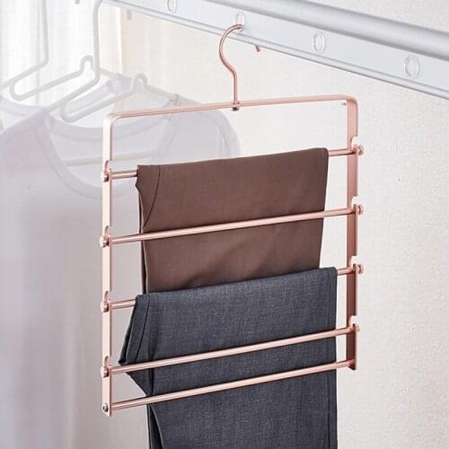 5 layers Space Aluminum Clothes Hangers S Shape Pants Storage Hangers Clothes Storage Rack Multilayer Storage Cloth Hanger